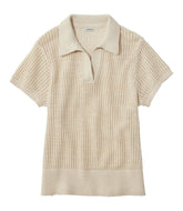 L.L.BeanWomen's Organic Cotton Slub Pointelle Sweater, Polo