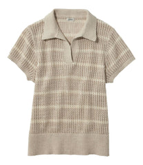 L.L.BeanWomen's Organic Cotton Slub Pointelle Sweater, Polo