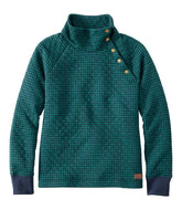 L.L.BeanWomen's Quilted Sweatshirt, Snapneck Pullover Print