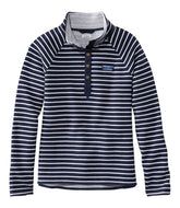 L.L.BeanWomen's Lakewashed Double-Knit Quarter-Snap, Stripe