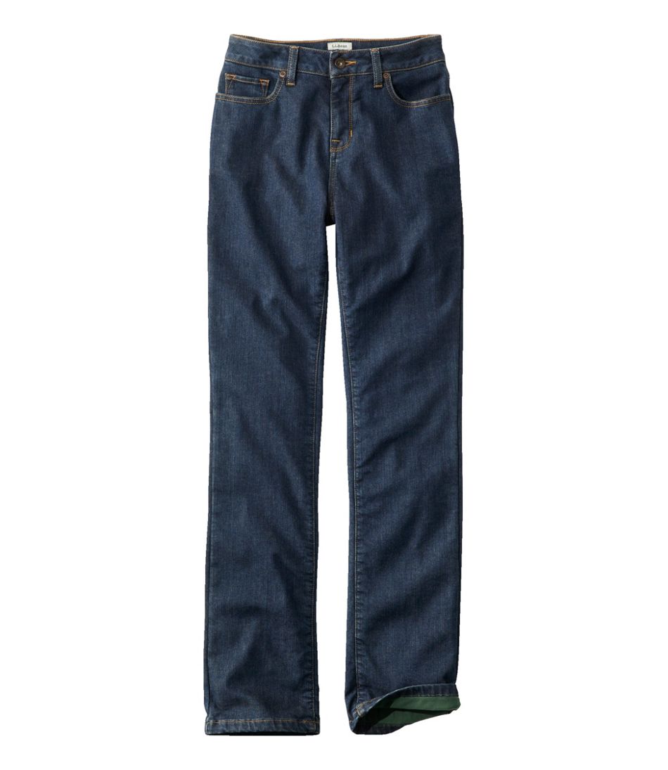 L.L.BeanWomen's True Shape Jeans, High-Rise Straight-Leg Fleece-Lined