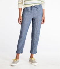 L.L.BeanWomen's Premium Linen Pull-On Ankle Pants, Mid-Rise Tapered-Leg