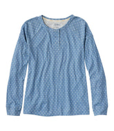 L.L.BeanWomen's Restorative Sleepwear, Long-Sleeve Henley Print