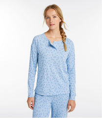 L.L.BeanWomen's Restorative Sleepwear, Long-Sleeve Henley Print