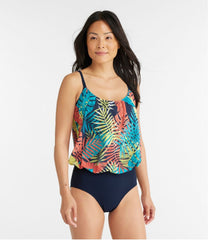 L.L.BeanWomen's Shaping Swimwear, Blouson Tanksuit Print