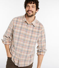 L.L.BeanMen's Sunwashed Corduroy Shirt, Slightly Fitted Untucked Fit, Plaid