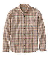 L.L.BeanMen's Brushed Jaspé Twill Shirt, Plaid, Traditional Untucked Fit