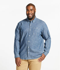 L.L.BeanMen's Comfort Stretch® Chambray Shirt, Traditional Untucked Fit, Long-Sleeve