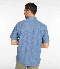 L.L.BeanMen's Comfort Stretch® Chambray Shirt, Traditional Untucked Fit, Short-Sleeve