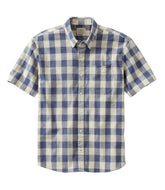 L.L.BeanMen's Comfort Stretch® Chambray Shirt, Traditional Untucked Fit, Short-Sleeve, Plaid
