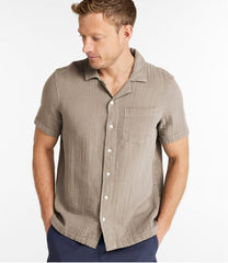 L.L.BeanMen's Cloud Gauze Shirt, Short-Sleeve, Slightly Fitted Untucked Fit