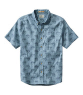L.L.BeanMen's Stonecoast Hemp Shirt, Short-Sleeve, Slightly Fitted Untucked Fit, Print