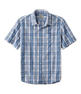 L.L.BeanMen's Organic Cotton Seersucker Shirt, Short-Sleeve, Slightly Fitted, Plaid
