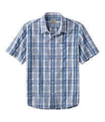 L.L.BeanMen's Organic Cotton Seersucker Shirt, Short-Sleeve, Slightly Fitted, Plaid