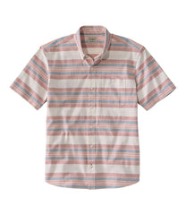 L.L.BeanMen's Comfort Stretch Chambray Shirt, Traditional Untucked Fit, Short-Sleeve, Stripe
