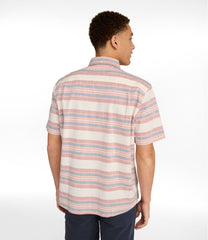 L.L.BeanMen's Comfort Stretch Chambray Shirt, Traditional Untucked Fit, Short-Sleeve, Stripe