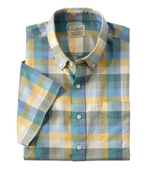 L.L.BeanMen's Comfort Stretch® Oxford, Slightly Fitted Untucked Fit, Short-Sleeve, Plaid