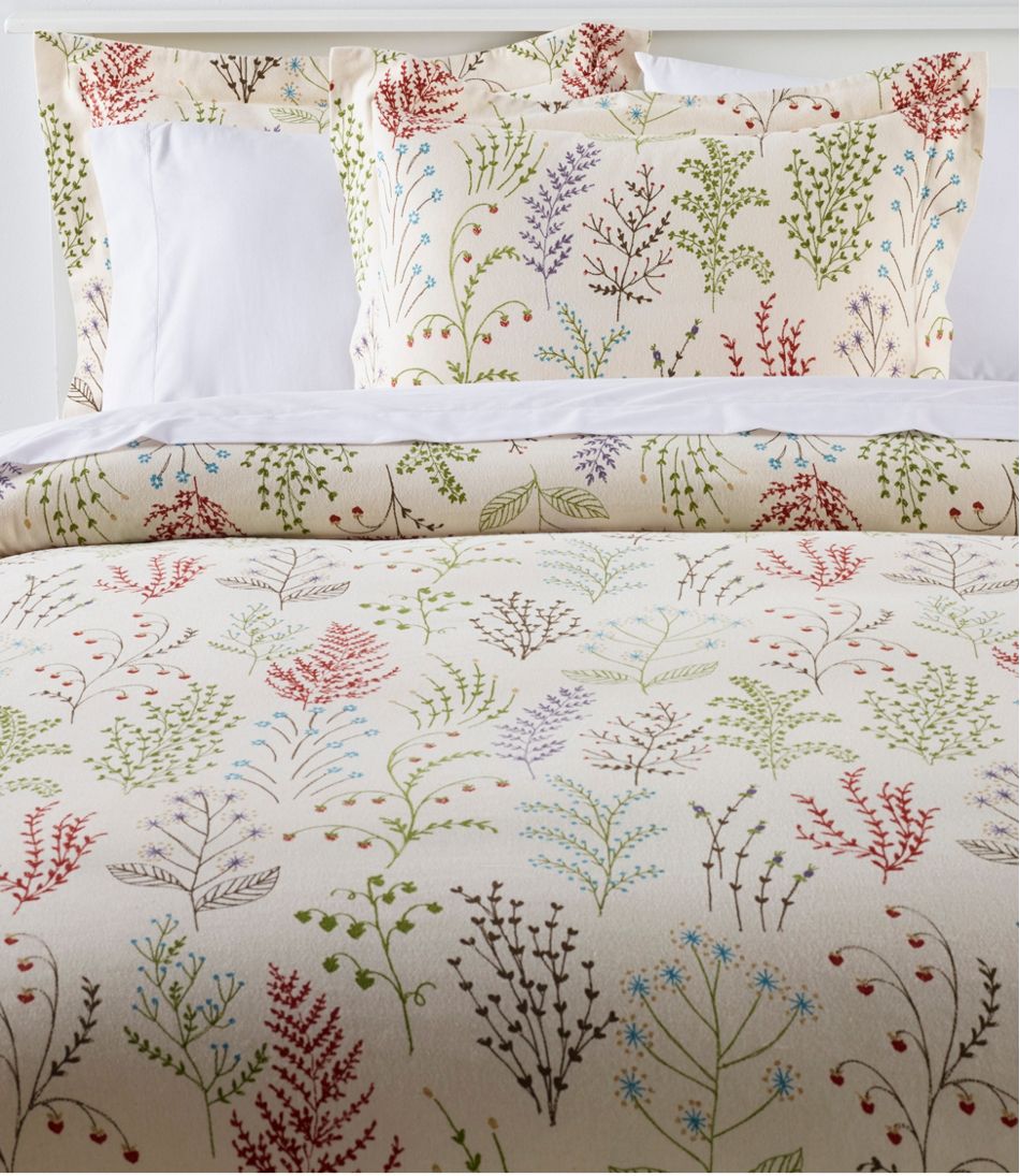 L.L.BeanBotanical Floral Flannel Comforter Cover Collection