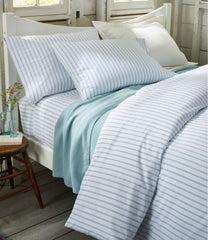 L.L.BeanSunwashed Percale Comforter Cover, Stripe Leaf