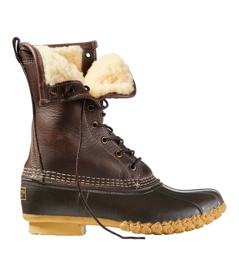 L.L.BeanWomen's Shearling Lined Bean Boots, 10 Inch