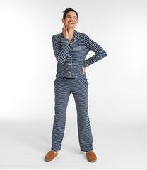 L.L.BeanWomen's Super-Soft Shrink-Free Button Front Pajama Set, Stripe