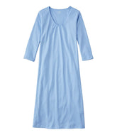 L.L.BeanWomen's Supima Cotton Nightgown, V-Neck Three-Quarter-Sleeve