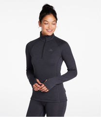 L.L.BeanWomen's Midweight Base Layer Crew Top, 1/4 Zip