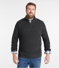 L.L.BeanMen's Organic Cotton Waffle Sweater, Quarter Zip