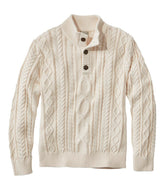 L.L.BeanMen's Bean's Heritage Soft Cotton Fisherman Sweater, Button-Mock