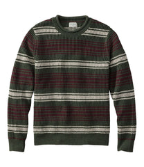 L.L.BeanMen's Organic Cotton Waffle Sweater, Rollneck Crew, Stripe