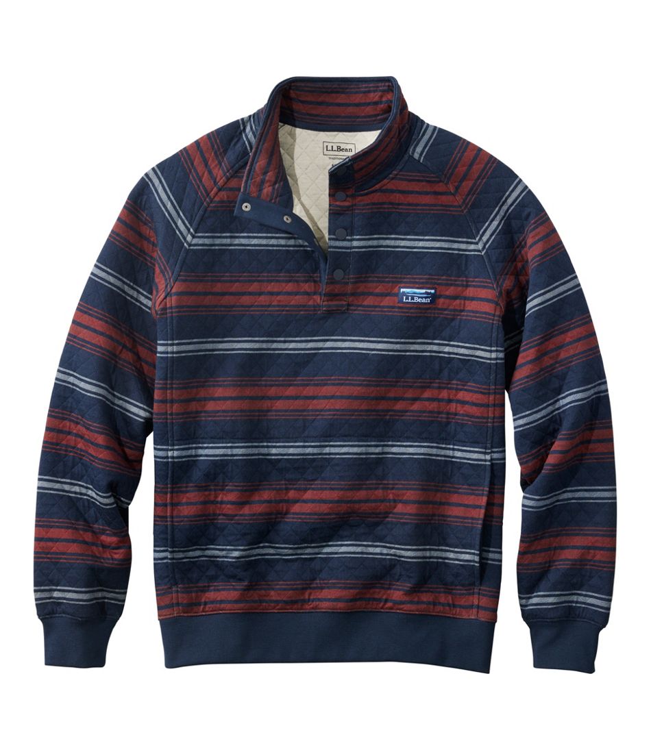 L.L.BeanMen's Quilted Sweatshirt, Mockneck, Stripe