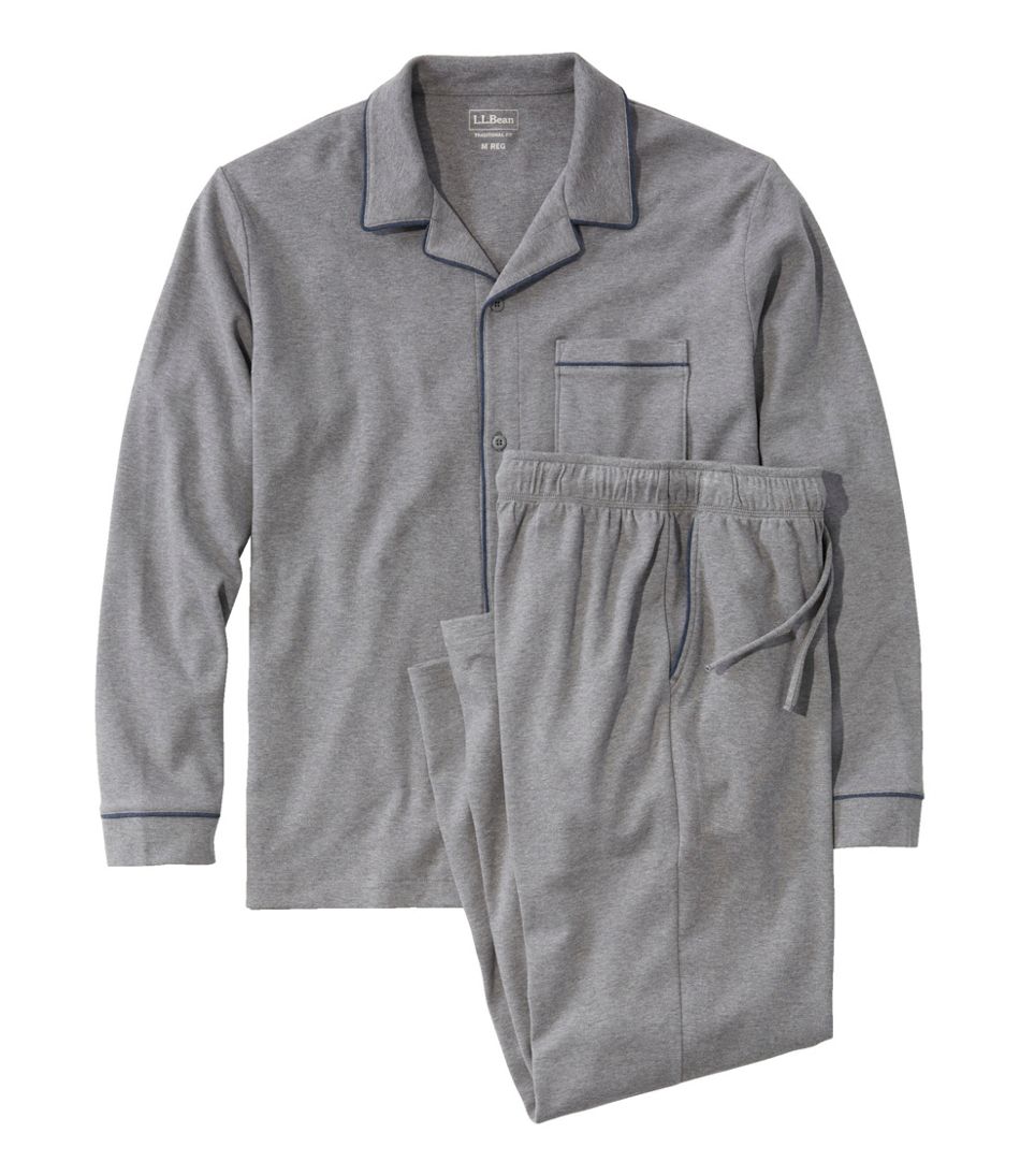 L.L.BeanMen's Bean's Cotton Knit Pajamas, Button-Front PJ Set