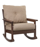 L.L.BeanAll-Weather Patio Rocker with Textured Cushion, Mahogany