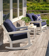 L.L.BeanAll-Weather Patio Rocker Set with Side Table, White