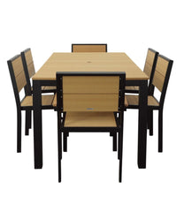 L.L.BeanAluminum/Recycled Poly Lumber Farmhouse Dining Set, Black