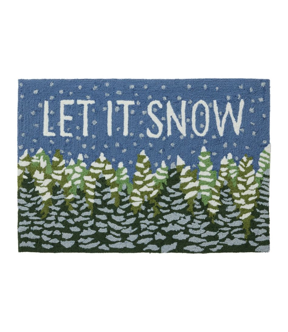 L.L.BeanIndoor/Outdoor Vacationland Rug, Frosted Trees