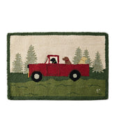 L.L.BeanWool Hooked Novelty Rug, Dog Caravan