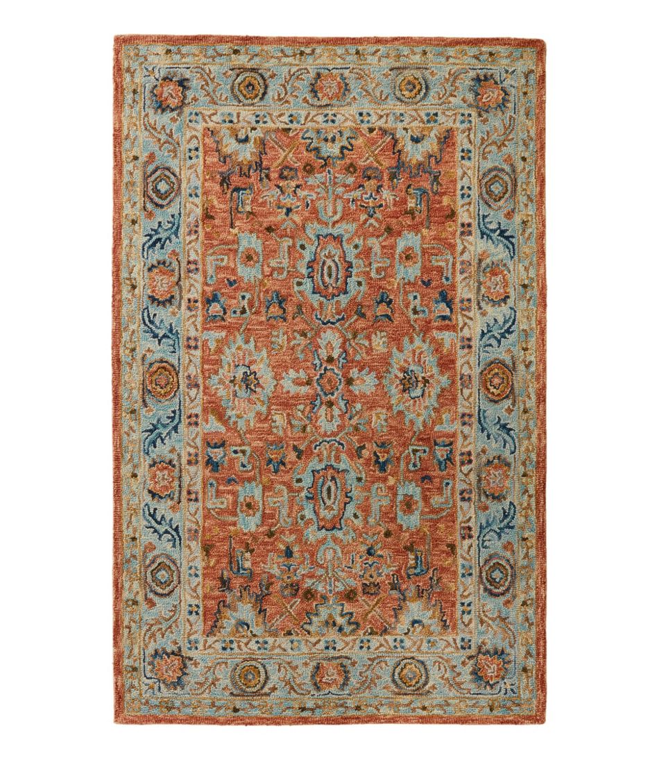 L.L.BeanSingle Border Terracotta Wool Tufted Rug