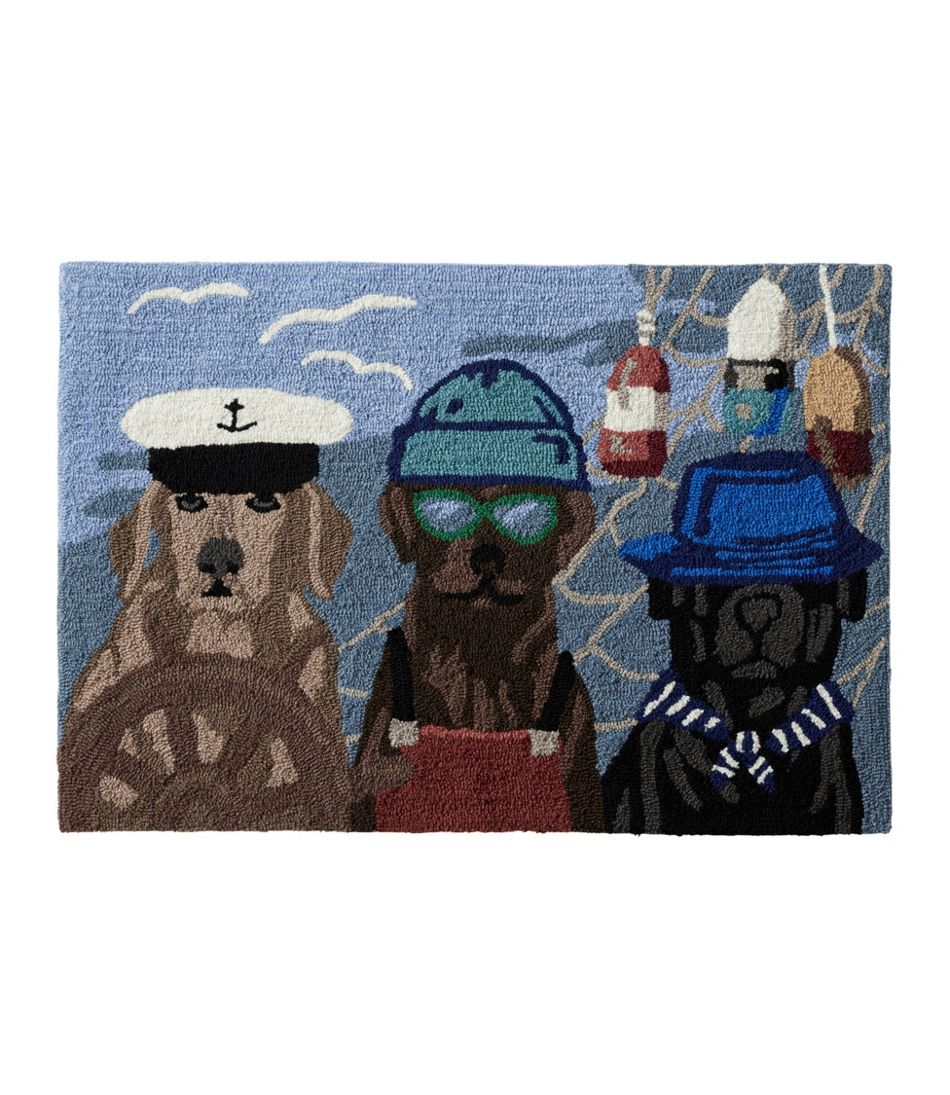 L.L.BeanIndoor/Outdoor Vacationland Rug, Seaside Dogs