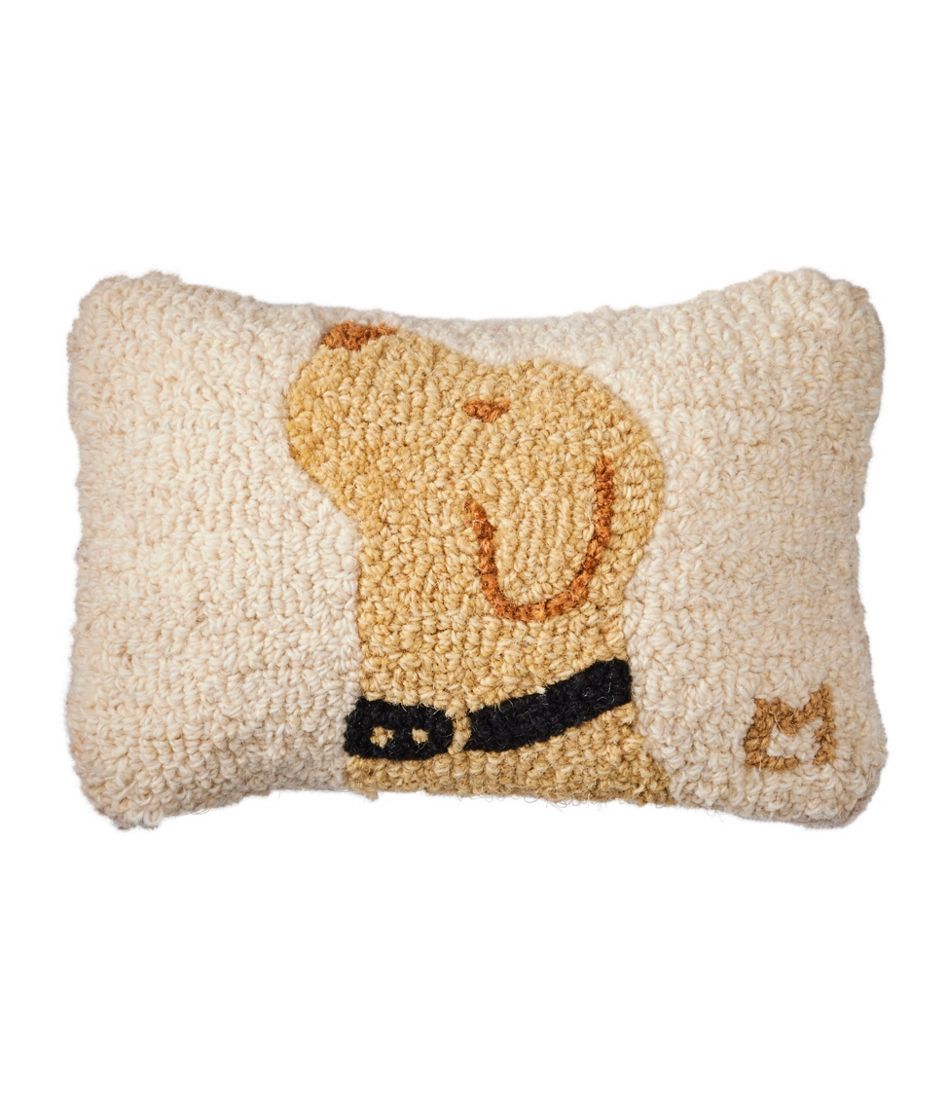 L.L.BeanWool Hooked Throw Pillow, Yellow Labrador, 8" x 12"