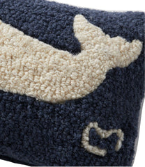 L.L.BeanWool Hooked Throw Pillow, Whale, 8" x 12"