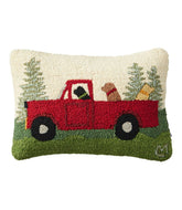 L.L.BeanWool Hooked Throw Pillow, Dog Trio, 14" x 20"