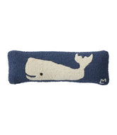 L.L.BeanWool Hooked Throw Pillow, Whale, 8" x 24"