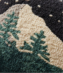 L.L.BeanWool Hooked Throw Pillow, Winter Woods, 12" x 18"