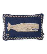 L.L.BeanWool Hooked Throw Pillow, Whale, 12" x 18"