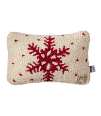 L.L.BeanWool Hooked Throw Pillow, Red Flake, 8" x 12"
