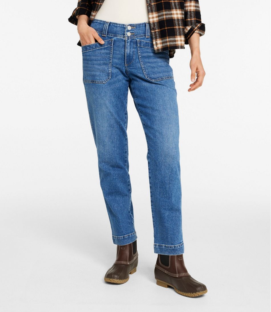 L.L.BeanWomen's 1912 Field Denim Pants, Mid-Rise Ankle Utility