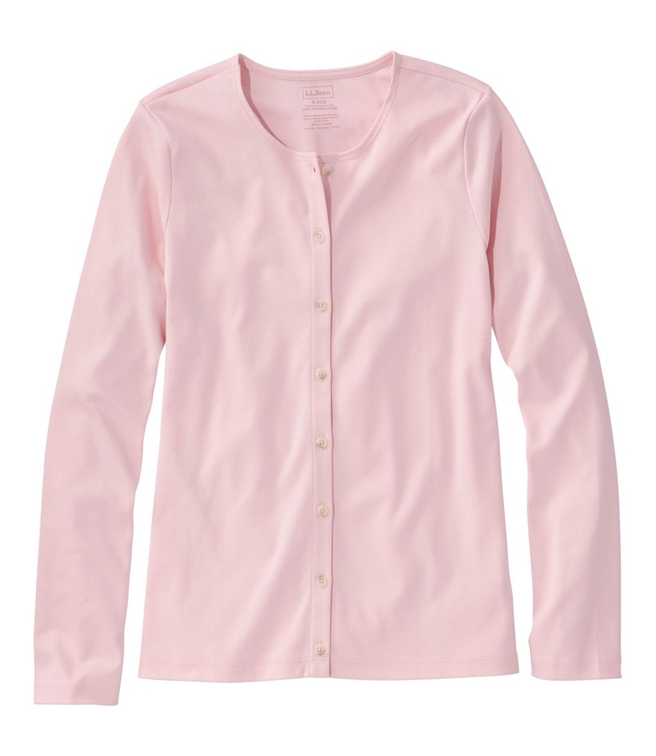 L.L.BeanWomen's Pima Cotton Tee, Long-Sleeve Crewneck Cardigan