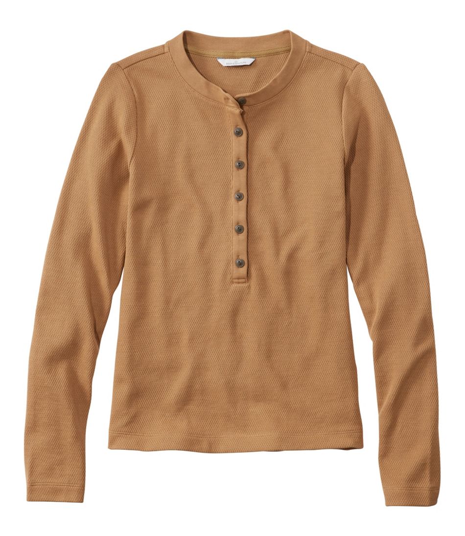 L.L.BeanWomen's Signature Premium Thermal Tops, Long-Sleeve Henley Shirt
