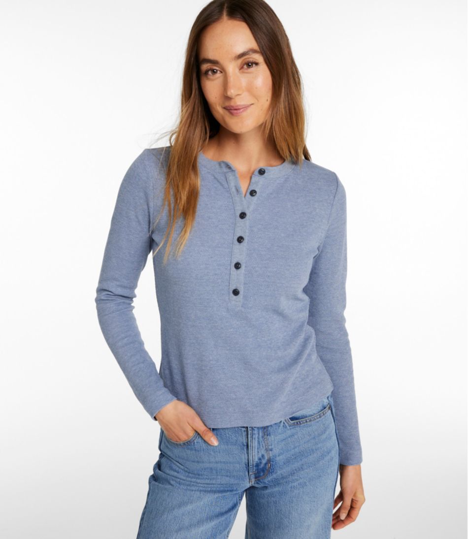 L.L.BeanWomen's Signature Premium Thermal Tops, Long-Sleeve Henley Shirt